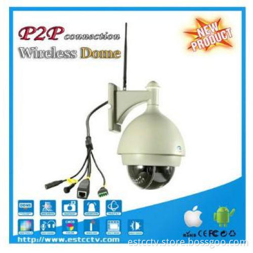 Waterproof Dome PTZ IP Camera, Wireless IPCAM with Optional Zoom